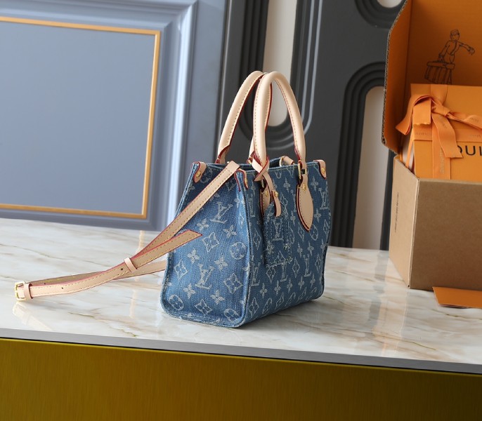 Replica Louis Vuitton Monogram Denim OnTheGo PM In Blue - Image 2
