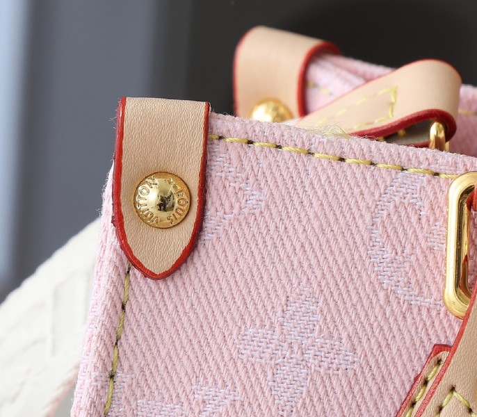 Replica Louis Vuitton Monogram Denim OnTheGo PM In Washed Pink - Image 9