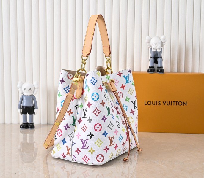 Replica Louis Vuitton X TM Multicolored NeoNoe MM In White - Image 2