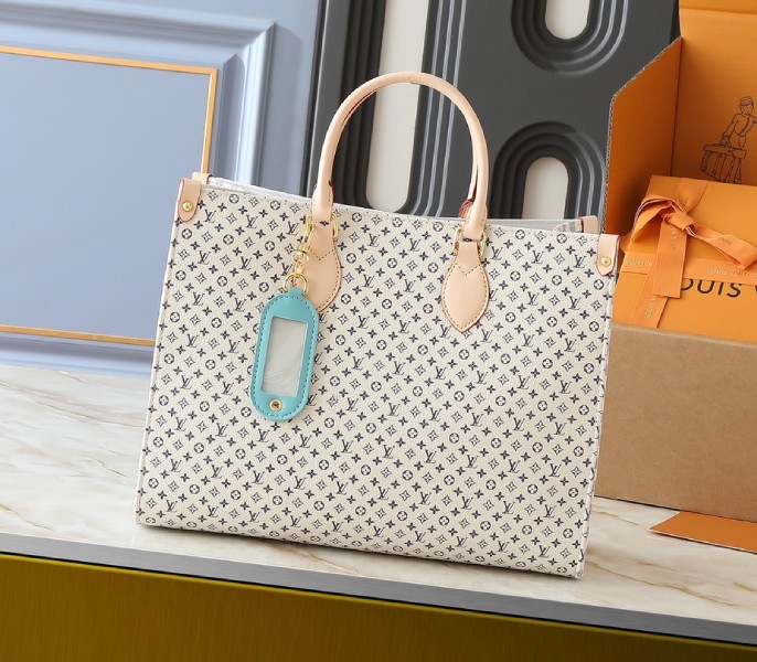Replica Louis Vuitton Romance OnTheGo MM In Sand And Azure Blue