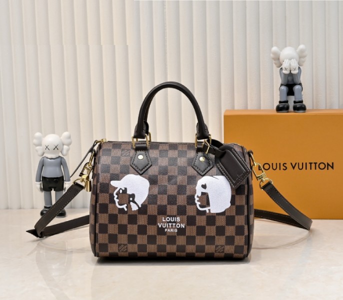Replica Louis Vuitton Damier Phriendship Canvas Speedy 25 Bandouliere