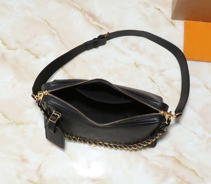 Replica Louis Vuitton Mahina Hand It All PM In Black With Floral Twist - Image 5