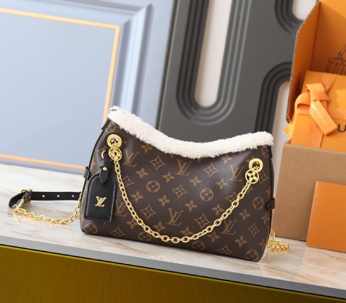 Replica Louis Vuitton Monogram Shearling Canvas CarryAll BB M26568