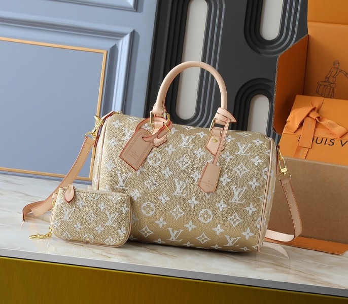 Replica Louis Vuitton Speedy P9 Bandouliere 30 In Gold Kinsugi