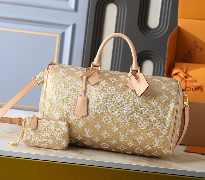Replica Louis Vuitton Speedy P9 Bandouliere 40 In Gold Kinsugi