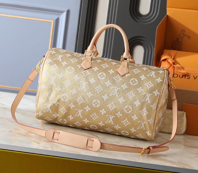 Replica Louis Vuitton Speedy P9 Bandouliere 40 In Gold Kinsugi - Image 2