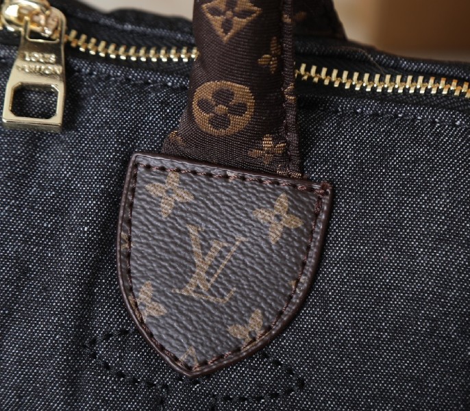 Replica Louis Vuitton LV Ski Speedy Bandouliere 25 Nylon In Black Jeans M26956 - Image 7