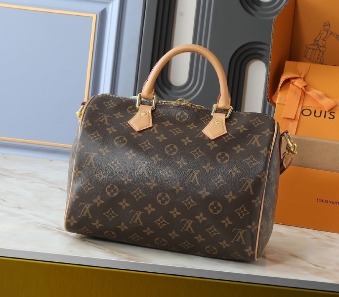 Replica Louis Vuitton Monogram Canvas Soft Speedy 30 Boho With Braided Strap - Image 2