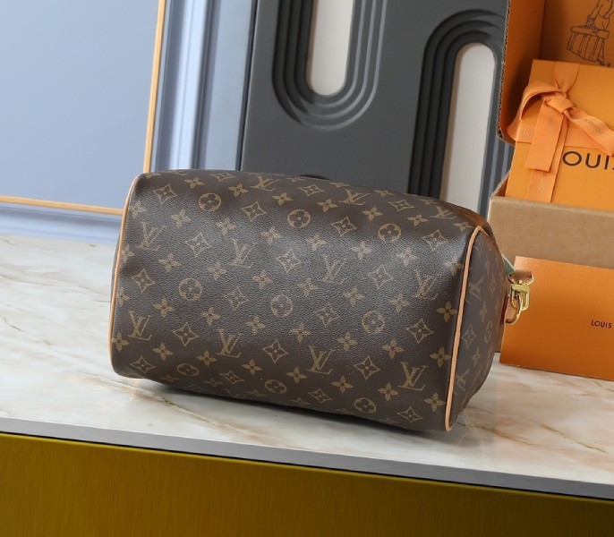 Replica Louis Vuitton Monogram Canvas Soft Speedy 30 Boho With Braided Strap - Image 4