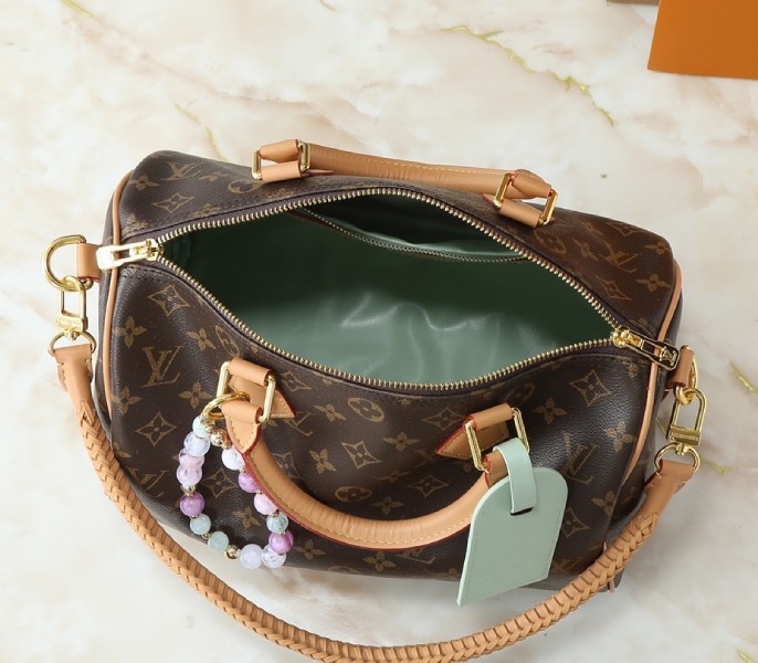Replica Louis Vuitton Monogram Canvas Soft Speedy 30 Boho With Braided Strap - Image 5