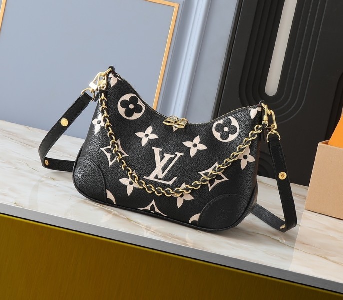 Replica Louis Vuitton Bicolor Monogram Empreinte Boulogne PM In Black And Cream