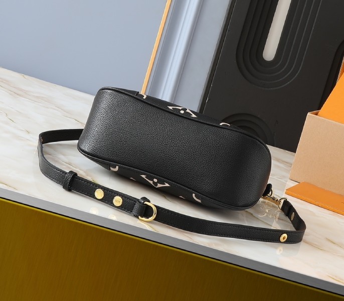 Replica Louis Vuitton Bicolor Monogram Empreinte Boulogne PM In Black And Cream - Image 4