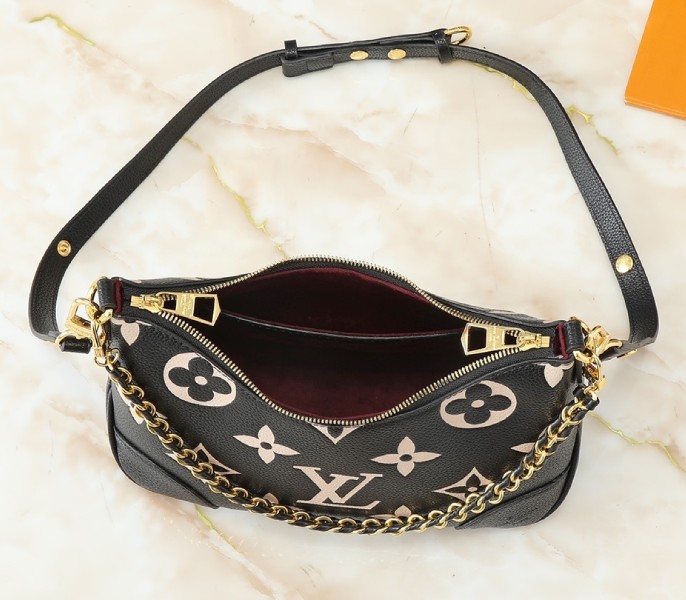 Replica Louis Vuitton Bicolor Monogram Empreinte Boulogne PM In Black And Cream - Image 5