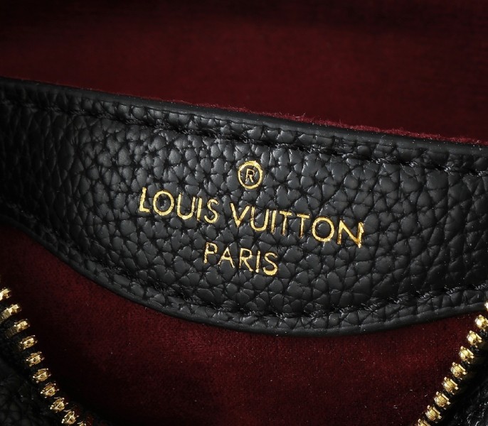 Replica Louis Vuitton Bicolor Monogram Empreinte Boulogne PM In Black And Cream - Image 6