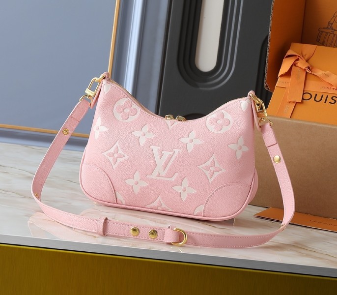 Replica Louis Vuitton Bicolor Monogram Empreinte Boulogne PM In Pink And Cream - Image 3