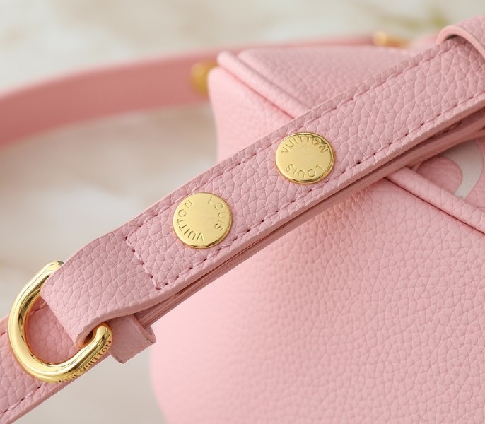 Replica Louis Vuitton Bicolor Monogram Empreinte Boulogne PM In Pink And Cream - Image 9