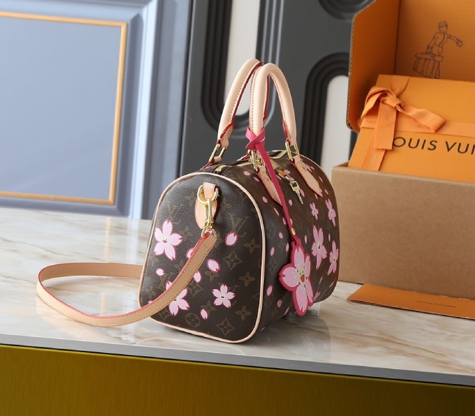 Replica Louis Vuitton LV X TM Monogram Canvas Speedy Bandouliere 25 With Sakura M14174 - Image 2