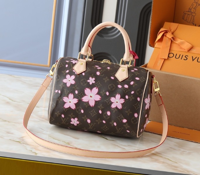 Replica Louis Vuitton LV X TM Monogram Canvas Speedy Bandouliere 25 With Sakura M14174 - Image 3
