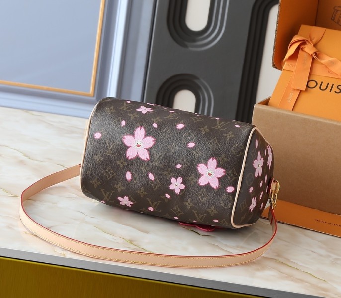 Replica Louis Vuitton LV X TM Monogram Canvas Speedy Bandouliere 25 With Sakura M14174 - Image 4