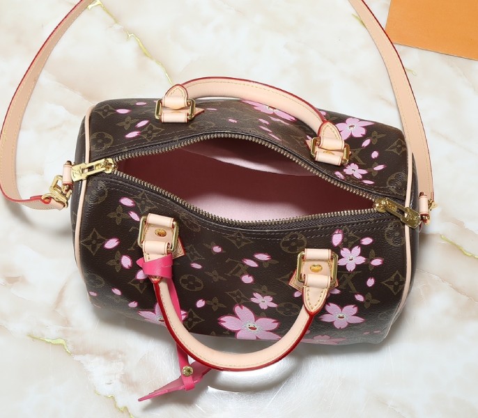 Replica Louis Vuitton LV X TM Monogram Canvas Speedy Bandouliere 25 With Sakura M14174 - Image 5