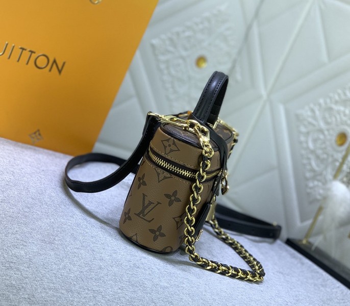 Replica Louis Vuitton Monogram Reverse Canvas Vanity Chain Pouch In Black - Image 4