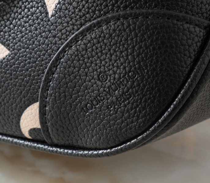 Replica Louis Vuitton Bicolor Monogram Empreinte Boulogne PM In Black And Cream - Image 8