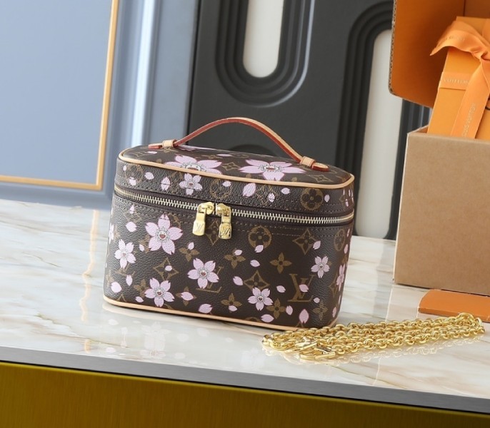 Replica Louis Vuitton LV X TM Monogram Canvas Nice Mini In Pink With Sakura