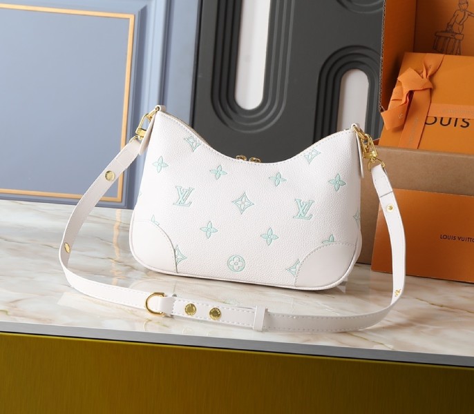 Replica Louis Vuitton Bicolor Monogram Empreinte Boulogne PM In Milky White And Green M27571 - Image 2