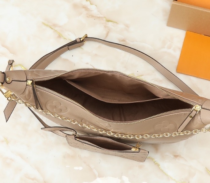 Replica Louis Vuitton Monogram Empreinte Loop Hobo Bag In Galet Gray - Image 5