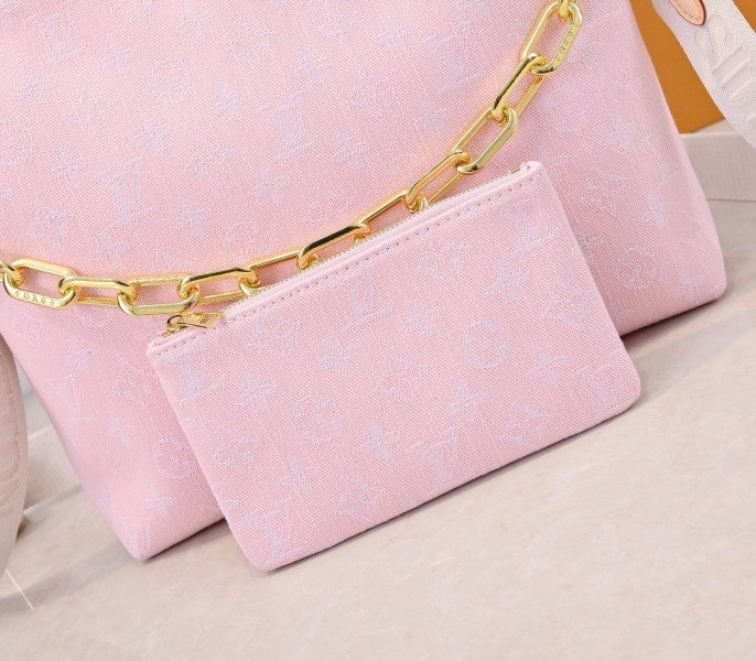Replica Louis Vuitton Monogram Denim Coussin Hobo MM In Washed Pink - Image 9