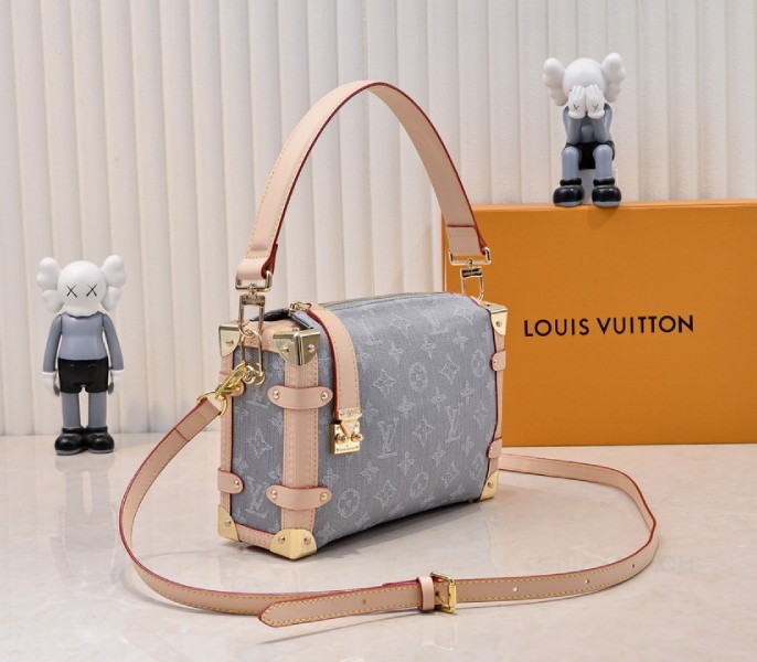 Replica Louis Vuitton Monogram Denim Side Trunk MM In Washed Gray M13285 - Image 2