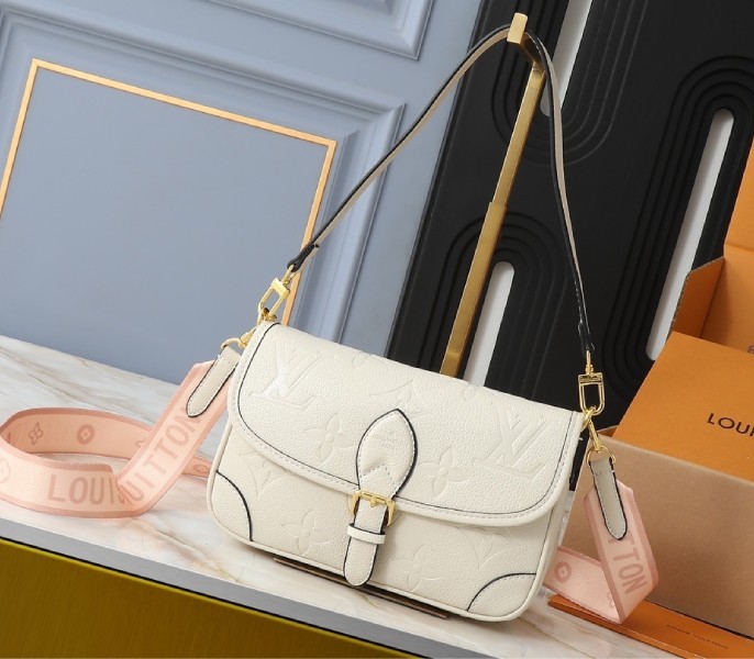 Replica Louis Vuitton Monogram Empreinte Diane In Cream M46388