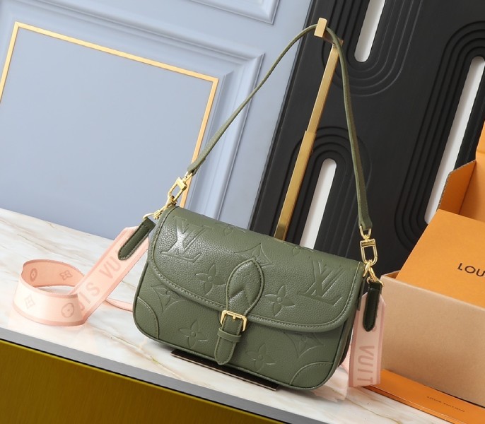 Replica Louis Vuitton Monogram Empreinte Diane In Khaki Green