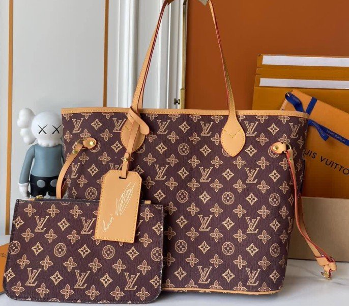 Replica Louis Vuitton Monogram Origine Ebene Neverfull MM