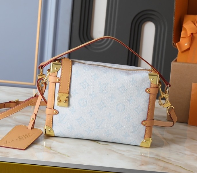 Replica Louis Vuitton Monogram Origine Side Trunk MM In Bleu Courrier M27891