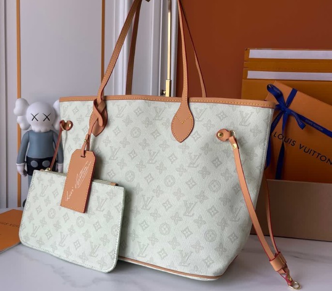 Replica Louis Vuitton Monogram Origine Lin Neverfull MM M27521 - Image 4