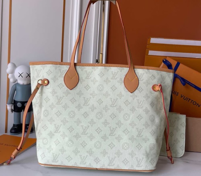 Replica Louis Vuitton Monogram Origine Lin Neverfull MM M27521 - Image 5
