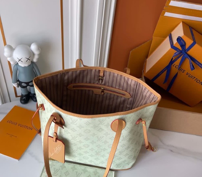 Replica Louis Vuitton Monogram Origine Lin Neverfull MM M27521 - Image 7