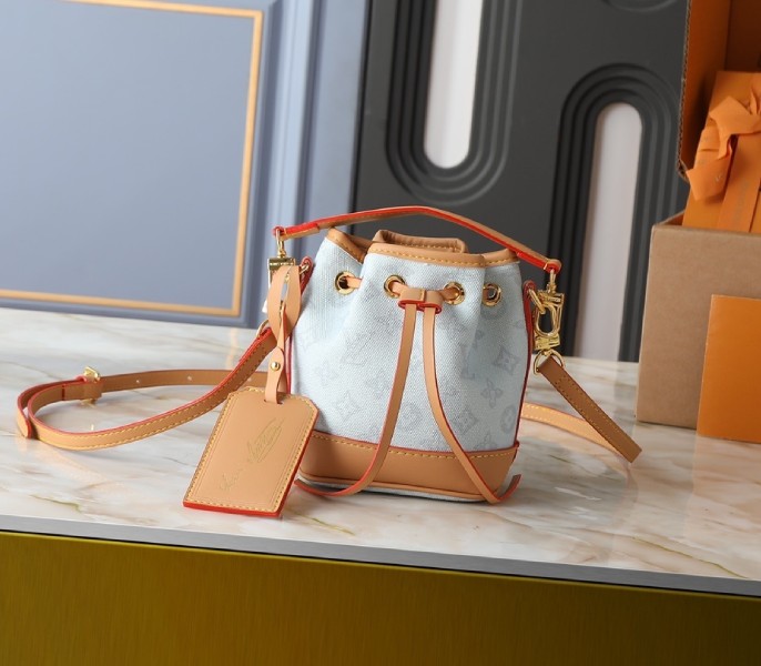 Replica Louis Vuitton Monogram Origine Nano Noe In Bleu Courrier