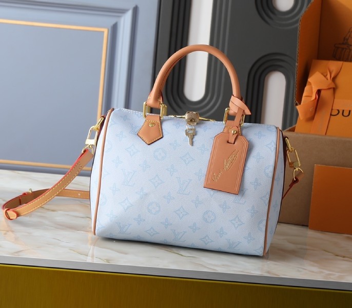 Replica Louis Vuitton Monogram Origine Speedy Bandouliere 25 In Bleu Courrier