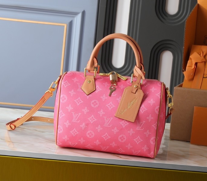Replica Louis Vuitton Monogram Origine Speedy Bandouliere 25 In Rose Ruban M27528