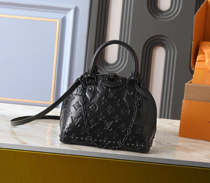 Replica Louis Vuitton Monogram Saga Alma Trunk BB In Black Matte